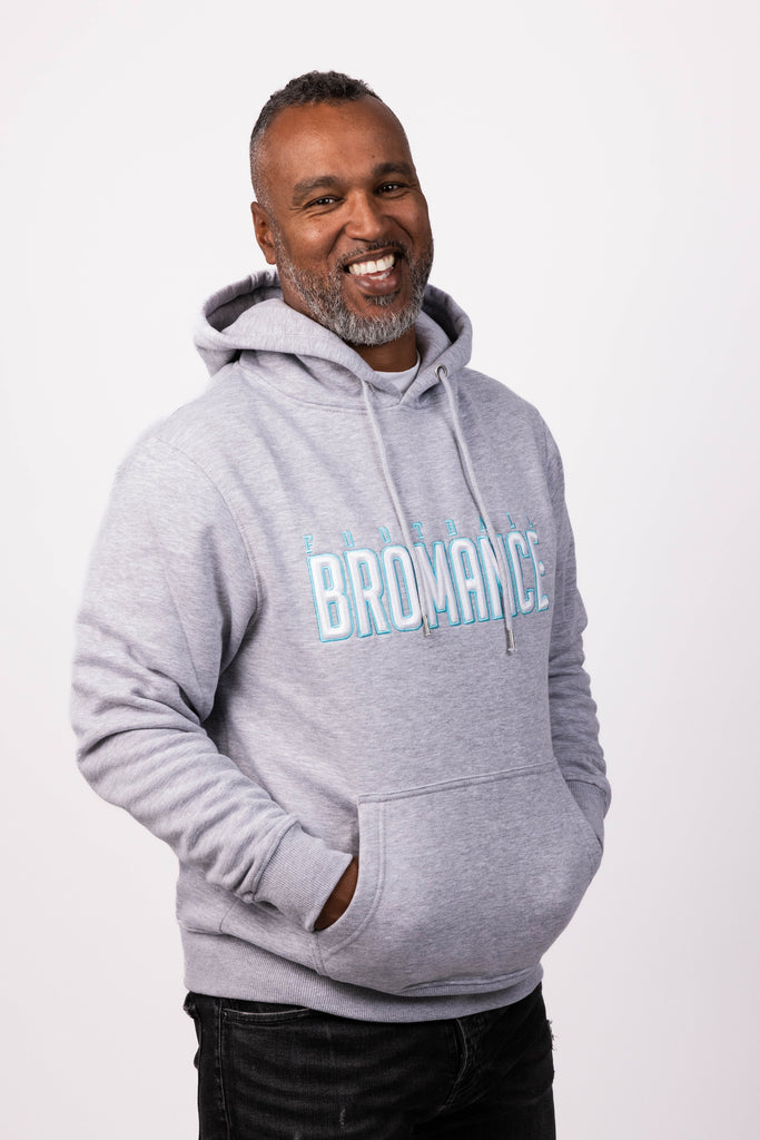 Main Logo Hoodie Heather Grey/Hellblau