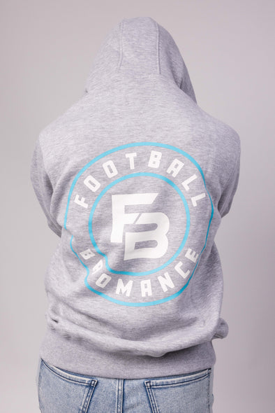 FB Patch Hoodie Heather Grey/Hellblau