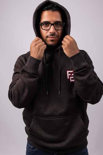 FB Patch Hoodie Charcoal/Rot