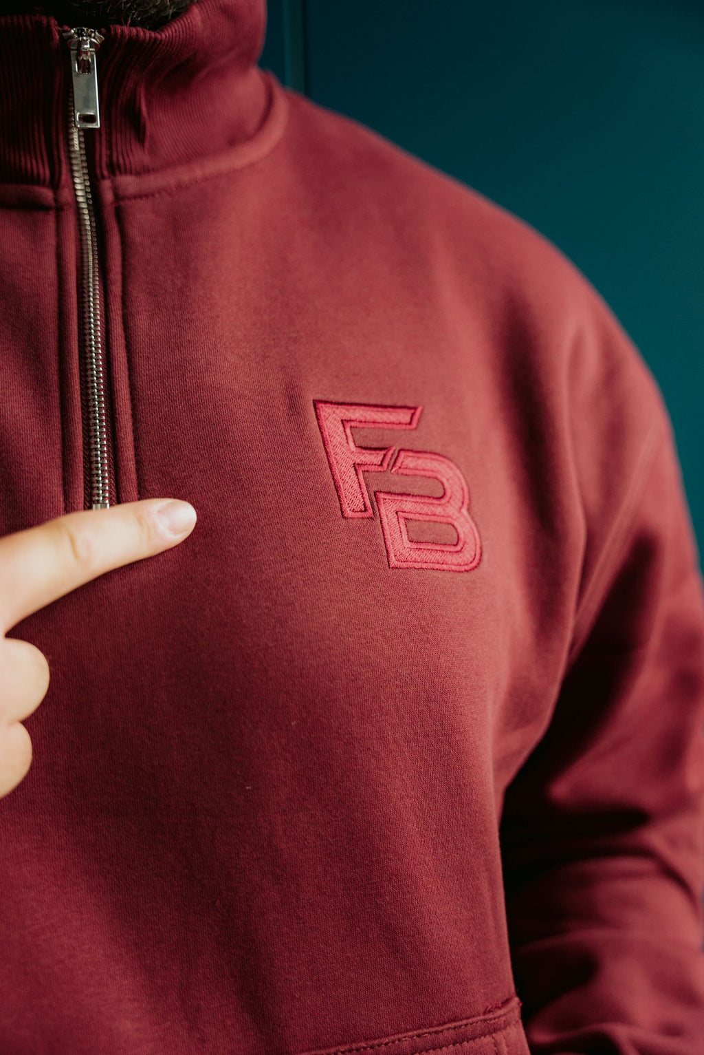 FB 1/4 Zip Bordeaux