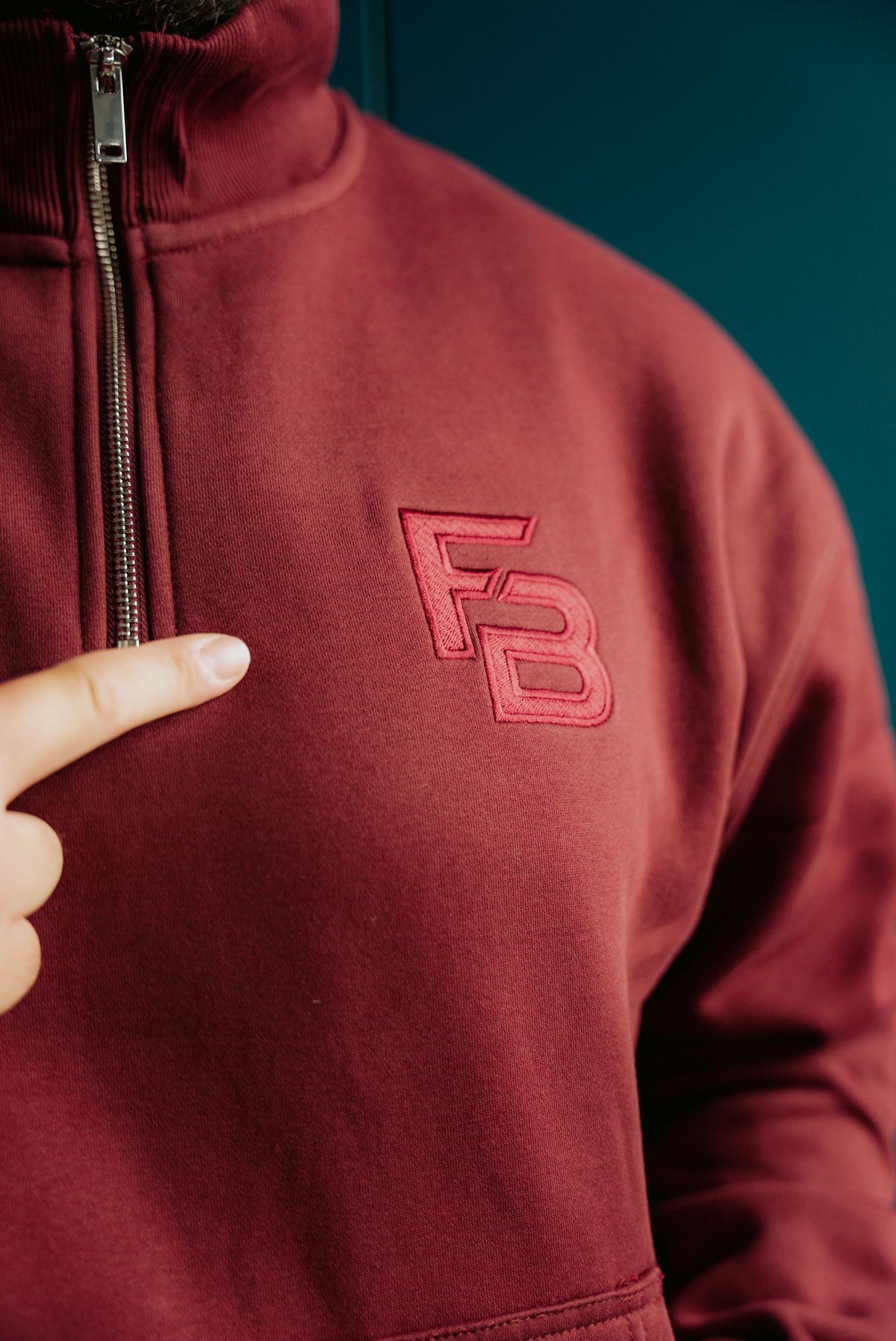 FB 1/4 Zip Bordeaux