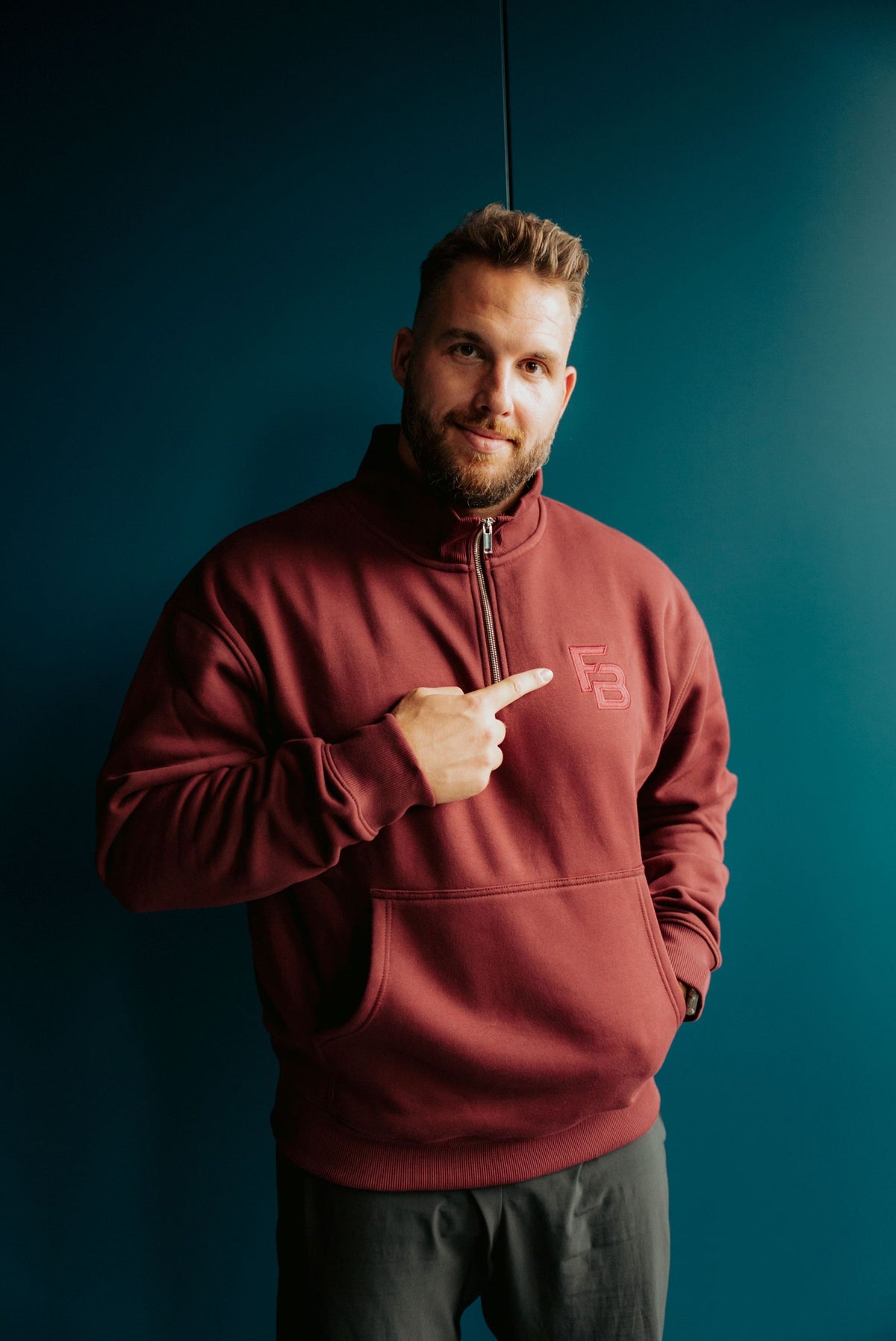 FB 1/4 Zip Bordeaux