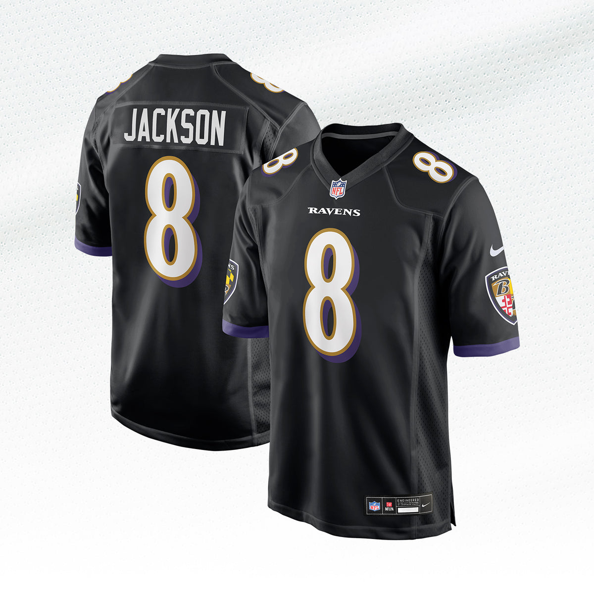Lamar Jackson #8 Baltimore Ravens Nike Game Alternate NFL Trikot
