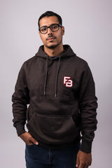 FB Patch Hoodie Charcoal/Rot