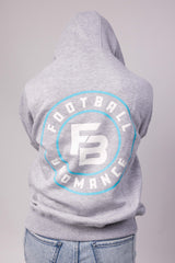 FB Patch Hoodie Heather Grey/Hellblau