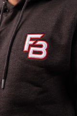 FB Patch Hoodie Charcoal/Rot